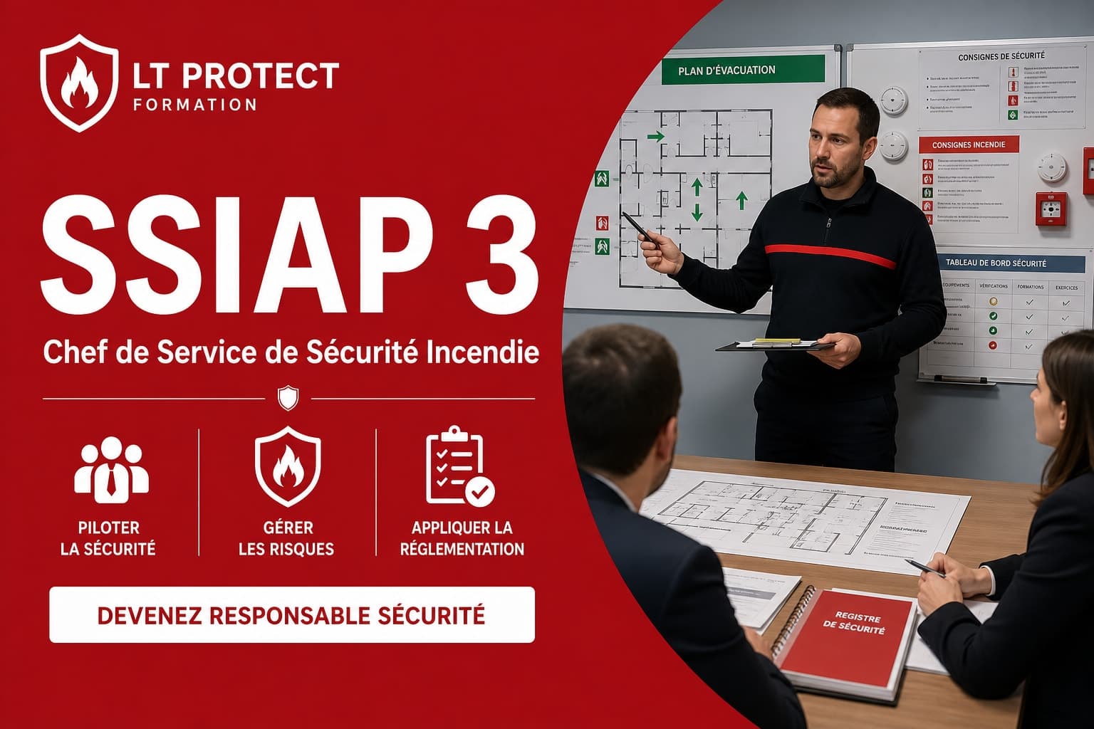 Formation SSIAP 3 chef de service sécurité incendie LT Protect Formation Voisins-le-Bretonneux Île-de-France